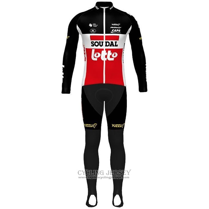 2020 Cycling Jersey Lotto Soudal Black White Red Long Sleeve And Bib Tight(1)